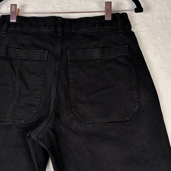 Everlane The Barrel Pant Black 4R High Rise Wide Leg Ankle Crop Organic Cotton - Picture 10 of 10